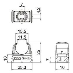 OBO Bettermann Quick-Schelle M16, 16mm, Kunststoff, Lichtgrau... OBO-2149004 4012195583219 (Abb. 1)