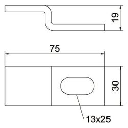 OBO Bettermann Wandbügel WB 30 75 FT, 30x19x75mm, Stahl, Zink, 60196... OBO-6019617 4012196014712 (Abb. 1)