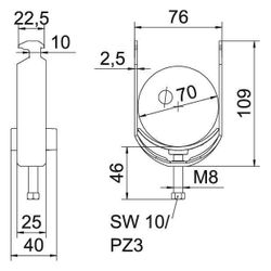 OBO Bettermann Bügelschelle 2056 BS-H1-K-70 FT, 64-70mm, Stahl, Grau... OBO-1186269 4012196847327 (Abb. 1)