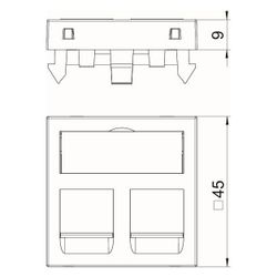 OBO Bettermann Datentechnikträger DTG-2C RW1, 45x45x9mm, Kunststoff, Weiß... OBO-6119214 4012195696988 (Abb. 1)