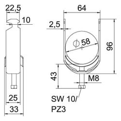 OBO Bettermann Bügelschelle 2056 BS-H1-M-58, 52-58mm, Stahl, feuerverzinkt... OBO-1186056 4012196848751 (Abb. 1)