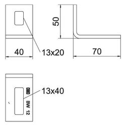 OBO Bettermann Befestigungswinkel BW 12, 70x50x40mm, Stahl, feuerverzinkt... OBO-6019500 4012197352226 (Abb. 1)