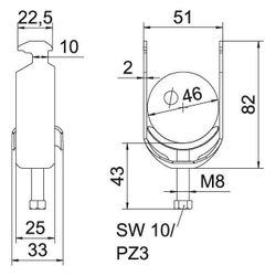 OBO Bettermann Bügelschelle 2056 BS-H1-M-46, 40-46mm, Stahl, feuerverzinkt... OBO-1186042 4012196848706 (Abb. 1)