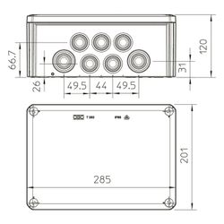 OBO Bettermann Abzweigkasten T 350, 285x201x120mm, Kunststoff, Lichtgrau... OBO-2007125 4012195246824 (Abb. 1)