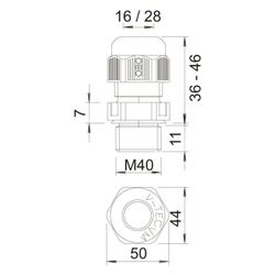 OBO Bettermann Kabelverschraubung V-TEC VM40, M40, 16-28mm, IP68, Polyamid, Lichtgrau... OBO-2022872 4012195533832 (Abb. 1)