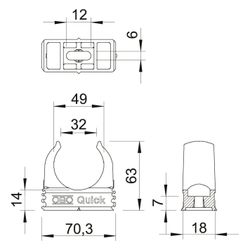 OBO Bettermann Quick-Schelle M50, 50mm, Polypropylen, Lichtgrau... OBO-2149034 4012195588191 (Abb. 1)