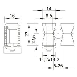 OBO Bettermann Reihenschelle 2050, 5-25mm, Kunststoff, Lichtgrau... OBO-2254026 4012195222132 (Abb. 1)