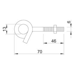 OBO Bettermann Schaukelhaken 948 TG6, M6x70mm, Stahl... OBO-3453820 4012195513315 (Abb. 1)