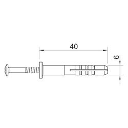 OBO Bettermann Schlagdübel 910/SD 6X40, 6x40mm, Polyamid/Stahl, Lichtgrau... OBO-2351064 4012195229513 (Abb. 1)