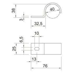 OBO Bettermann Befestigungsschelle 822 40mm einlappig, 40mm, Stahl, feuerverzinkt... OBO-1014536 4012195567134 (Abb. 1)