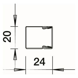 OBO Bettermann Leitungsführungskanal LKM 20020, 2000x20x24mm, Stahl, Reinweiß... OBO-6248462 4012196651795 (Abb. 1)