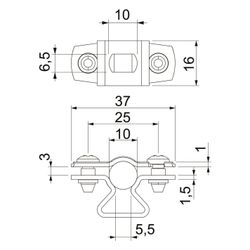 OBO Bettermann Abstandschelle ASL 733 10 G, 8-10mm, Stahl, galvanisch verzinkt... OBO-1362754 4012196600021 (Abb. 1)