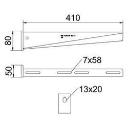 OBO Bettermann Wand- und Stielausleger AW 30 41, 80x410x50mm, Stahl, Zink... OBO-6419763 4012196206834 (Abb. 1)