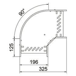 OBO Bettermann Bogen 90 Grad RB 90 620 FS, 60x200mm, Stahl, Zink... OBO-6036564 4012197343163 (Abb. 1)