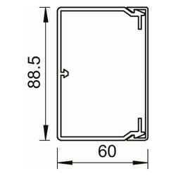 OBO Bettermann Wand- und Deckenkanal WDK60090RW, 60x90x2000mm, PVC, Weiß... OBO-6191207 4012196491292 (Abb. 1)