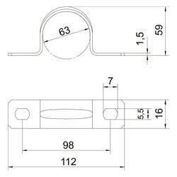 OBO Bettermann Befestigungsschelle 605 63mm, 63mm, Stahl, galvanisch verzinkt... OBO-1018639 4012195568513 (Abb. 1)
