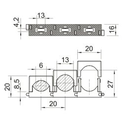 OBO Bettermann Reihen-Druck-Schelle 2037, 6-13mm, Polyamid, Lichtgrau... OBO-2250136 4012195221357 (Abb. 1)