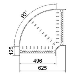 OBO Bettermann Bogen 90 Grad RB 90 650 FS, 60x500mm, Stahl, Zink... OBO-6036570 4012197343255 (Abb. 1)