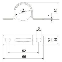 OBO Bettermann Befestigungsschelle 605 32 G, 32mm, Stahl, galvanisch verzinkt... OBO-1018337 4012195017479 (Abb. 1)