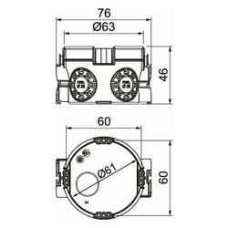 OBO Bettermann Unterputz-Gerätedose UG 46, 60mm Durchmesser 46mm Tiefe, Kunststoff, Tiefsc... OBO-2003700 4012196689897 (Abb. 1)