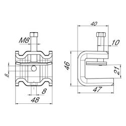 OBO Bettermann Trägerklammer SSP 6-21 M8, 6-21mm, Stahl, feuerverzinkt... OBO-1486282 4012196342129 (Abb. 1)