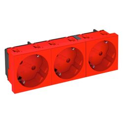 OBO Bettermann Schutzkontakt-Steckdose STD-D3S SRO3 33 Grad 3-fach, 250V 16A, Kunststoff, ... OBO-6120129 4012197256326 (Abb. 1)