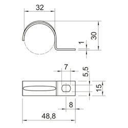 OBO Bettermann Befestigungsschelle 604 32mm einlappig, 32mm, Stahl, galvanisch verzinkt... OBO-1003321 4012195566953 (Abb. 1)