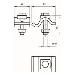 OBO Bettermann Spannklaue TKS-L-25, M10x50, Stahl, feuerverzinkt... OBO-6355808 4012196579075 (Abb. 1)