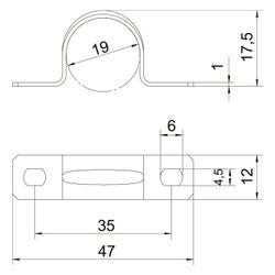 OBO Bettermann Befestigungsschelle 605 19 G, 19mm, Stahl, Galvanisch verzinkt... OBO-1018191 4012195016991 (Abb. 1)