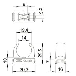 OBO Bettermann Quick-Schelle 2955 M20, 20mm, Polypropylen, Lichtgrau, 2149010... OBO-2149010 4012195583936 (Abb. 1)