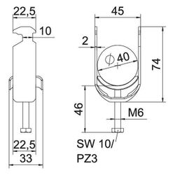 OBO Bettermann Bügelschelle 2056 BS-H1-M-40, 34-40mm, Stahl, feuerverzinkt... OBO-1186036 4012196848676 (Abb. 1)
