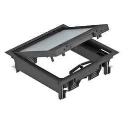 OBO Bettermann Geräteeinsatz GES4-2U10T 9011, 222x222x65mm, Kunststoff, Schwarz... OBO-7405146 4012195890676 (Abb. 1)