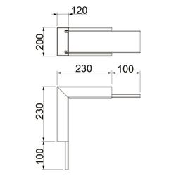 OBO Bettermann Inneneck PYROLINE Rapid PLM IC 1220, 90 Grad, 230mm Außenbreite, Stahl, ban... OBO-7218058 4012197332112 (Abb. 1)