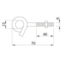 OBO Bettermann Schaukelhaken 948 TG6, M6x70mm, Stahl... OBO-3453820 4012195513315 (Abb. 1)