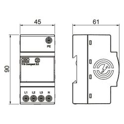OBO Bettermann Überspannungsableiter V10 Compact2.0, 230V, 10kA, IP20... OBO-5093381 4012196862566 (Abb. 1)