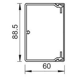 OBO Bettermann Wand- und Deckenkanal WDK60090, 60x90x2000mm, PVC, Lichtgrau... OBO-6027113 4012196668052 (Abb. 1)