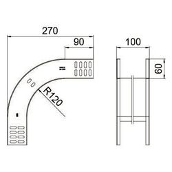 OBO Bettermann Vertikalbogen RBV 610 F, 60x100mm, Stahl, Zink... OBO-7007055 4012195047445 (Abb. 1)