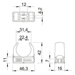 OBO Bettermann Quick-Schelle M32, 32mm, Kunststoff, Lichtgrau... OBO-2149022 4012195584056 (Abb. 1)
