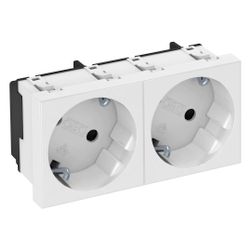 OBO Bettermann Schutzkontakt-Steckdose STD-D3S RW2 33 Grad 2-fach, 250V 16A, Thermoplast, ... OBO-6120103 4012197255787 (Abb. 1)