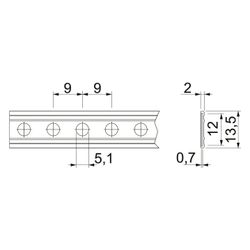 OBO Bettermann Montageband MZ024 PE l 14, 5,1mm Perforationsdurchmesser, Stahl, Schwarz... OBO-1475902 4012197312725 (Abb. 1)