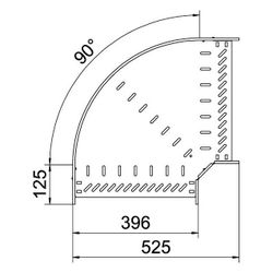 OBO Bettermann Bogen 90 Grad RB 90 640 FS, 60x400mm, Stahl, Zink... OBO-6036568 4012197343224 (Abb. 1)