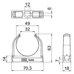 OBO Bettermann Quick-Schelle M50, 50mm, Polypropylen, Lichtgrau... OBO-2149034 4012195588191 (Abb. 1)