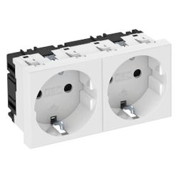OBO Bettermann Schutzkontaktsteckdose Modul 45 STD-D0 RW2, 250V 16A, Kunststoff, Reinweiß... OBO-6120022 4012196047109 (Abb. 1)