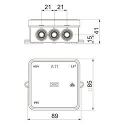 OBO Bettermann Kabelabzweigkasten A11 quadratisch, 85x85x40mm, Kunststoff, Lichtgrau... OBO-2000342 4012195152170 (Abb. 1)