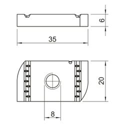 OBO Bettermann Gleitmutter MS41SN, M8, 35mm, Stahl, Zinklamelle... OBO-1147210 4012196489862 (Abb. 1)