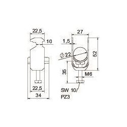 OBO Bettermann Bügelschelle 2056 BS-H1-K-22, 16-22mm, Aluminium... OBO-1186416 4012196848195 (Abb. 1)