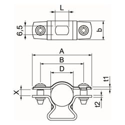 OBO Bettermann Abstandschelle ASL 733 17, 14-17mm, Aluminium... OBO-1362812 4012196600168 (Abb. 1)