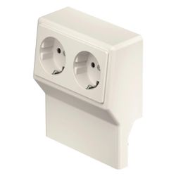 OBO Bettermann Geräteträger SL 2GT5070, 2x Schutzkontaktsteckdose, Kunststoff, Weiß, 61322... OBO-6132245 4012196720712 (Abb. 1)