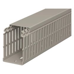 OBO Bettermann Verdrahtungskanal LKV N 75050, 75x50x2000mm, PVC, Steingrau RAL7030... OBO-6178424 4012196013432 (Abb. 1)