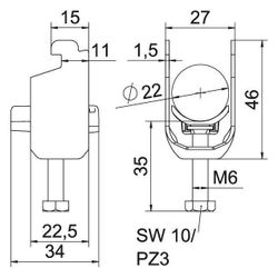 OBO Bettermann Bügelschelle 2056, 16-22mm, Stahl, Feuerverzinkt... OBO-1187214 4012196852789 (Abb. 1)